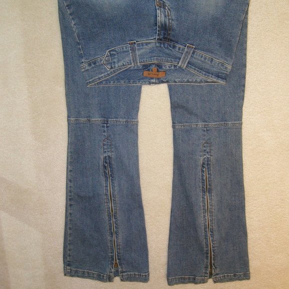 AB 2502 Arden B (Size 10 Long) Distress Spandex   Denim (Palazzo Leg) - Picture 1 of 16